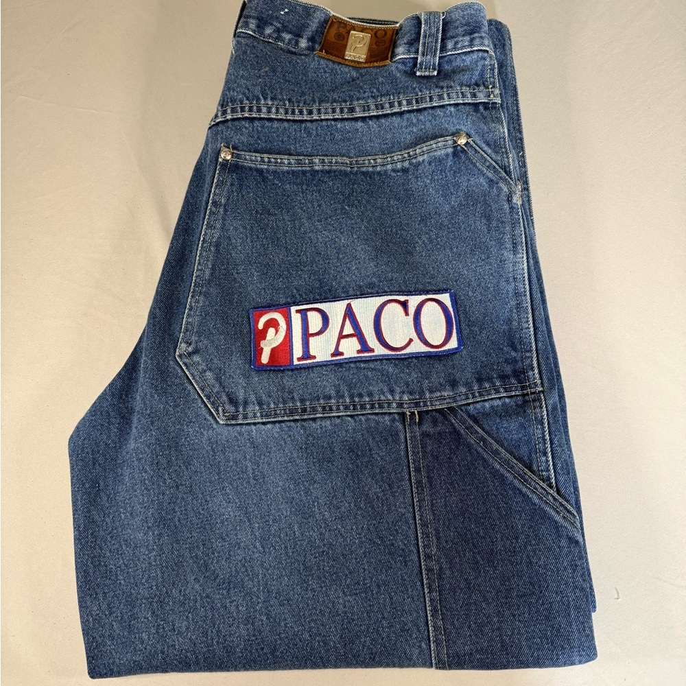 PACO Jeans Mens 38x30.5 Wide Leg Carpenter Y2K Skater Grunge Denim‎